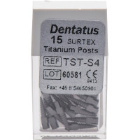 Classic Surtex Titan Wurzelstifte - Packung 15 Stück 7,8 mm, Ø 1,5 mm, Größe 4 - TST-S4