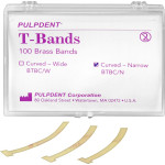 PCA T-Bands - matricaszalag, 100 db, keskeny, hajlított, sárgaréz
