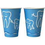 Mundspülbecher Hartpapier - Karton 2.000 db Zahndesign kék - 31360008