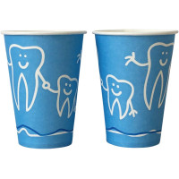 Mundspülbecher Hartpapier - Karton 2.000 db Zahndesign kék - 31360008