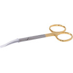 Mikroschere Iris TC - 1 db, 19-2TC, 11,5 cm, gezahnt, gebogen - HLW19-2 TC