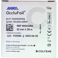 HANEL OccluFoil+, doppelseitig 12µ - Rolle 25 m zöld, 22 mm breit, PET - 60022264 HANEL OccluFoil+, doppelseitig 12µ - Rolle 25 m zöld, 22 mm breit, PET - 60022264