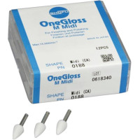 OneGloss™ / OneGloss™ PS + M - csomag 12 Polierer M, Midispitze, montiert, ISO 060 - 188