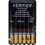 Verifier (Test eszköz) (25 mm) (4 %) (ISO 50), Fogantyú - műanyag ISO 50 autoklávozható, ISO színkódolt, Nikkel-titán, 25 mm, 6 darab