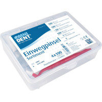 Omni Einwegpinsel Sortiment - Sortiment 4 x 100 Pinsel, 2 Halter