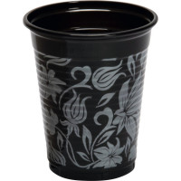 Monoart® Trinkbecher Flower - Karton 1.000 Stück schwarz/platin