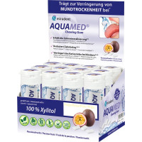 miradent Aquamed® Zahnpflegekaugummi - Packung Display Dose 12 x 30 g Dragees