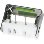 Bur Flash, (73 x 13 x 33 mm), (10x), Fúrótartó állvány, Turbina (FG, Ø 1,6 mm, ISO 314, 19 mm) üres, kék, Nemesacél, 1 darab