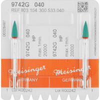 Diamantpolierer 9742, gyémánt-kerámia-polírozó, zöld, ISO 040, HP, 2 darab