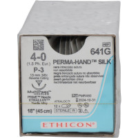 PH-Seide - varróanyag, 12 db, fekete, 45 cm, P-3, USP4/0, vastagság 1,5