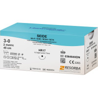 RESORBA® Nahtmaterial - Packung 12 Stück, schwarz, HR17, USP 3/0