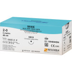 Resorba selyem varrófonal, 12 db-os csomag, fekete, 45 cm, HS18, 1/2 kör, külső vágó, 18 mm, USP 2/0 (136485HDN)