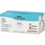 Resorba selyem varrófonal, 12 db-os csomag, fekete, 45 cm, HRT18, 1/2 kör, schneidender kerek tűtest, 18 mm, USP 3/0 (4063HDN) Resorba selyem varrófonal, 12 db-os csomag, fekete, 45 cm, HRT18, 1/2 kör, schneidender kerek tűtest, 18 mm, USP 3/0 (4063HDN)