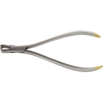 Kieferorthopädie-Zangen - Stück Distalschneider OLS-1115-S,  15 cm, mit langem Griff gebogen und Dangvorrichtung, TC