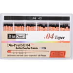 Guttaperchaspitzen Dia-Prolso - Packung 60 Stück, Taper.04, ISO 040 Guttaperchaspitzen Dia-Prolso - Packung 60 Stück, Taper.04, ISO 040