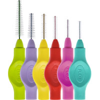 FLEXI® Interdentalbürsten PHD - Start Kit 6 Stück (turquoise, coral, tangerine, ruby, aqua, lilac) PHD 0.6 - 1.4, ISO 0-4