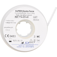 SUPER Elasto-Force Kette - Rolle ohne Steg, transparent, L: 4,6 m, Ø 1,3 mm