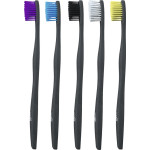 Humble Zahnbürsten pflanzenbasiert - Packung 5 Stück (lila, schwarz, blau, weiß, gelb) soft, mix - CS89007S