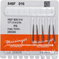 Diamanten 846, gyémántcsiszoló, piros, ISO 016, FG, 5 darab