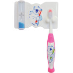 Dental Set compact baby - Packung Otto (1 Zahnbürste, 1 Zahnbürstenhalter mit Zahnputzuhr) pink - 20146