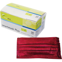 smartmask Plus - Packung 50 Stück latexfrei, 4-lagig, weinrot - 216353