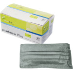 smartmask Plus - Packung 50 Stück latexfrei, 4-lagig, grau - 216355
