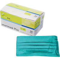 smartmask Plus - Packung 50 Stück latexfrei, 4-lagig, türkis - 216356
