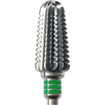 HM-Fräser Schliff 75 - Stück Einfachverz. mit Querhieb, 3 x grün grob, HP, Figur 263, 14 mm, ISO 070 - 6075.070HP