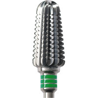 HM-Fräser Schliff 75 - Stück Einfachverz. mit Querhieb, 3 x grün grob, HP, Figur 263, 14 mm, ISO 070 - 6075.070HP