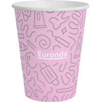 Monoart® Mundspülbecher Hartpapier - Karton 1.000 Stück Graffiti rosa, 180 ml - 21410104