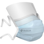 Medicom® SafeMask® SofSkin® fog-free medizinischer Mundschutz - Packung 25 Stück blau, mit Visier, mit Bindebändern - 2050-FFV-30