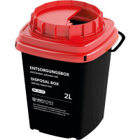 Entsorgungsbox - Stück 2 Liter eckig, schwarz-rot - 20-210