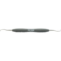 KKD® COLOR Gracey Kürette - Stück Figur 1/2, für Frontzähne, grau, mit ergonomischem Silicongriff - 14700