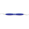 KKD® COLOR Gracey Kürette - Stück Figur 1/2, für Frontzähne, grau, mit ergonomischem Silicongriff - 14700
