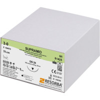 RESORBA® Supramid - Packung 36 Stück, schwarz, 75 cm, DS 24, USP 3/0 - 61425