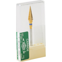 Titanium (257), Labor frézer (Egyszeru fogazás), Kézidarab (HP, Ø 2,35 mm, ISO 104, 44,5 mm) ISO 50 közepes, Egyszeru keresztvágatú fogazás - medium (ISO 176), Titánnitrid bevonatú keményfém, 14 mm, 1 darab