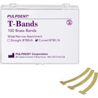 PCA T-Bands - matricaszalag, 100 db, sortiert, hajlított, sárgaréz