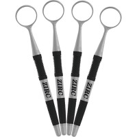 Crystal HD Mundspiegel Soft Grip - Packung 4 Stück grau/schwarz, Größe 4, Ø 22 mm - 50Z361