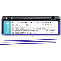 Viaszprofilok, (2 x 1 mm), Rudak, félkör, kék, 50 g, 1 Csomag Viaszprofilok, (2 x 1 mm), Rudak, félkör, kék, 50 g, 1 Csomag