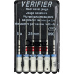 Verifier (Test eszköz) (25 mm) (4 %) (ISO 90), Fogantyú - műanyag ISO 90 autoklávozható, ISO színkódolt, Nikkel-titán, 25 mm, 6 darab