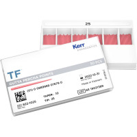 TF (Twisted Files) (10 %) (ISO 25), Guttapercha-csúcs, ISO 25 rózsaszín, Guttapercha, 10%, 100 darab