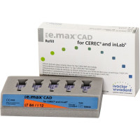 IPS e.max (CAD) (Sirona) (I 12) (Low Translucency) (B4), CAD/CAM-blokk (Kerámia), téglalap alakú, biokompatibilis, Üvegkerámia, 5 darab