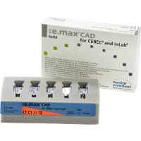 IPS e.max (CAD) (Sirona) (I 12) (Low Translucency) (C1), CAD/CAM-blokk (Kerámia), téglalap alakú, biokompatibilis, Üvegkerámia, 5 darab