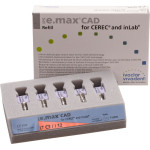 IPS e.max (CAD) (Sirona) (I 12) (Low Translucency) (C3), CAD/CAM-blokk (Kerámia), téglalap alakú, biokompatibilis, Üvegkerámia, 5 darab