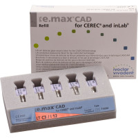 IPS e.max (CAD) (Sirona) (I 12) (Low Translucency) (C3), CAD/CAM-blokk (Kerámia), téglalap alakú, biokompatibilis, Üvegkerámia, 5 darab
