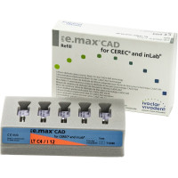 IPS e.max (CAD) (Sirona) (I 12) (Low Translucency) (C4), CAD/CAM-blokk (Kerámia), téglalap alakú, biokompatibilis, Üvegkerámia, 5 darab