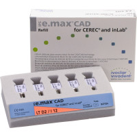 IPS e.max (CAD) (Sirona) (I 12) (Low Translucency) (D2), CAD/CAM-blokk (Kerámia), téglalap alakú, biokompatibilis, Üvegkerámia, 5 darab