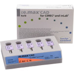 IPS e.max (CAD) (Sirona) (C 14) (Low Translucency) (A4), CAD/CAM-blokk (Kerámia), téglalap alakú, biokompatibilis, Üvegkerámia, 5 darab