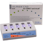 IPS e.max (CAD) (Sirona) (C 14) (Low Translucency) (B4), CAD/CAM-blokk (Kerámia), téglalap alakú, biokompatibilis, Üvegkerámia, 5 darab