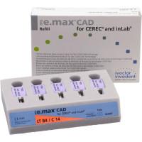 IPS e.max (CAD) (Sirona) (C 14) (Low Translucency) (B4), CAD/CAM-blokk (Kerámia), téglalap alakú, biokompatibilis, Üvegkerámia, 5 darab